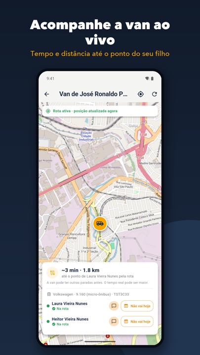 Tela do app EscolarTec Família